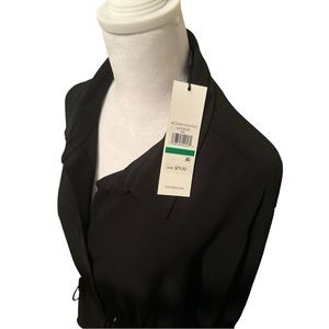 NWT Calvin Klein Black collar shirt button down, Large